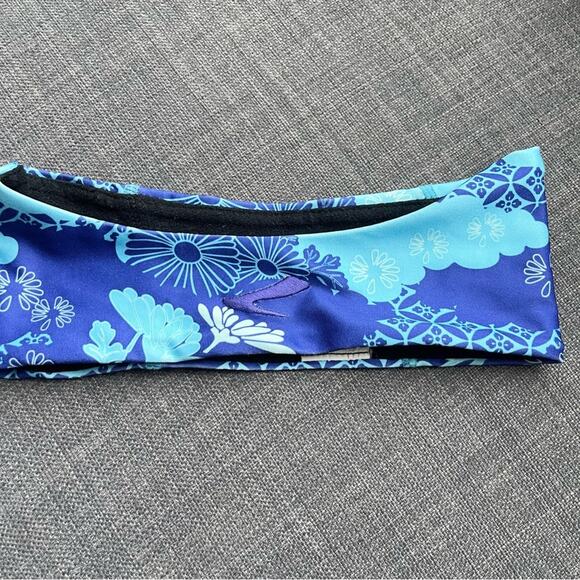 Brooks Thermal Running Headband Blue Floral One Size - Picture 1 of 6